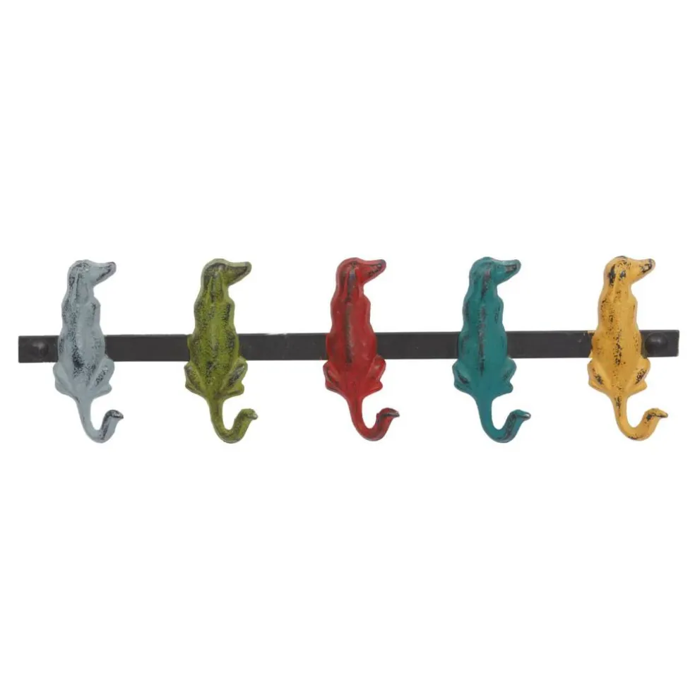 Multi Colored Metal Farmhouse Wall Hook, 5" x 19" x 1"