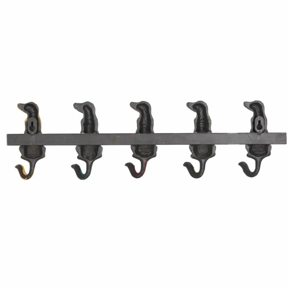 Multi Colored Metal Farmhouse Wall Hook, 5" x 19" x 1"