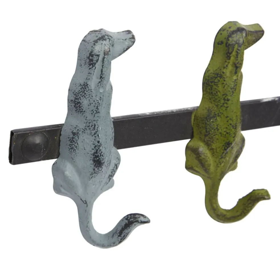 Multi Colored Metal Farmhouse Wall Hook, 5" x 19" x 1"