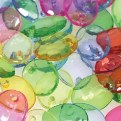 Multicolor Faceted Oval Plastic Beads by Creatologyâ„¢, 12mm x 15.5mm