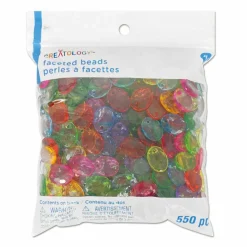 Multicolor Faceted Oval Plastic Beads by Creatology™, 12mm x 15.5mm