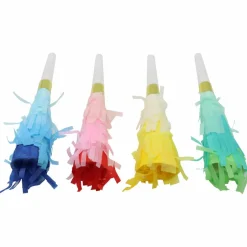 7" Multicolor Fringe Party Horns, 4ct. by Celebrate Itâ„¢