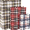 Multicolor Geometric Faux Book Storage Decorative Box with Plaid Inspired Pattern Set