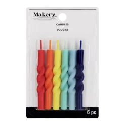 Multicolor Spiral Candles, 6ct. by Makery™