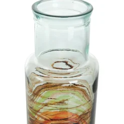 22" Multicolor Swirl Glass Cylinder Vase