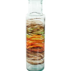 22" Multicolor Swirl Glass Cylinder Vase