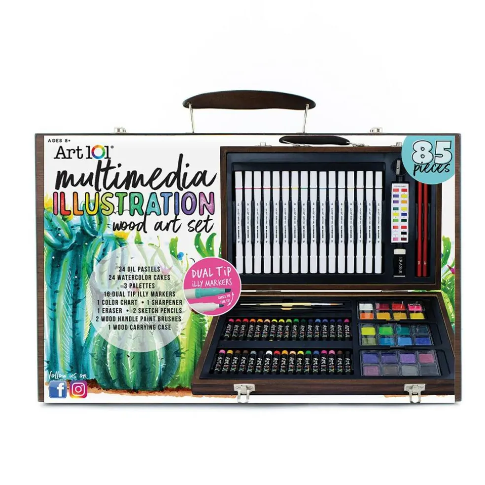 Multimedia Illustration Wood Art Set, 85 Pieces