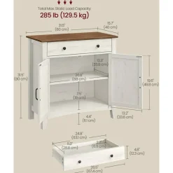 Multi Purpose Storage Sideboard Cabinet with Drawer, Farmhouse Console Cabinet with Adjustable Shelf for Home Organization