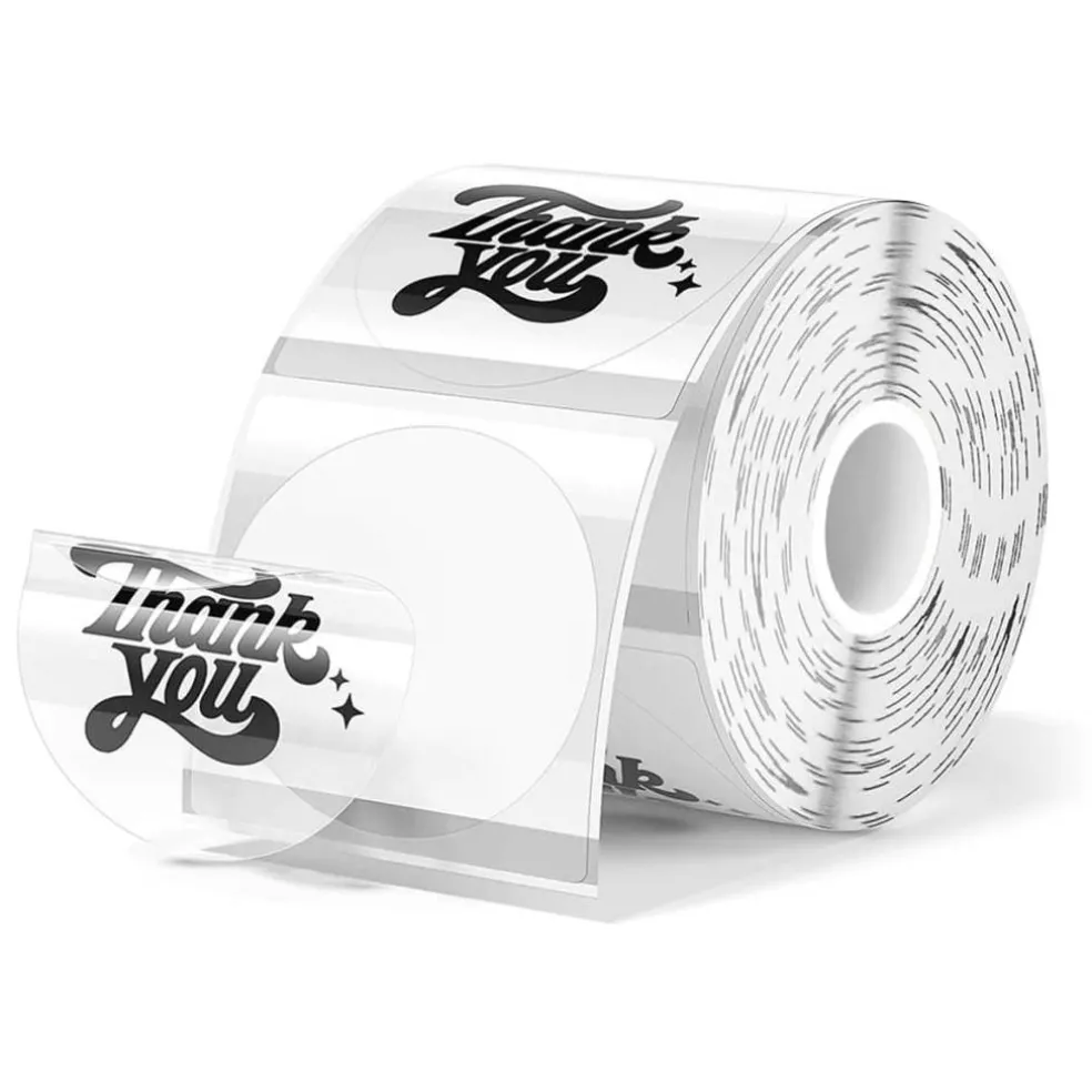 MUNBYN® 2" Transparent Round Thermal Labels, 500ct.