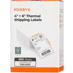 MUNBYN® 4" x 6" Thermal Direct Shipping Label, 500ct.