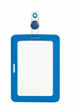MyID Cardholder, Rubberized Blue, 4" x 2.5", Clear Window, 1 count