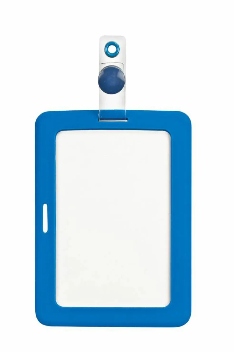 MyID Cardholder, Rubberized Blue, 4" x 2.5", Clear Window, 1 count
