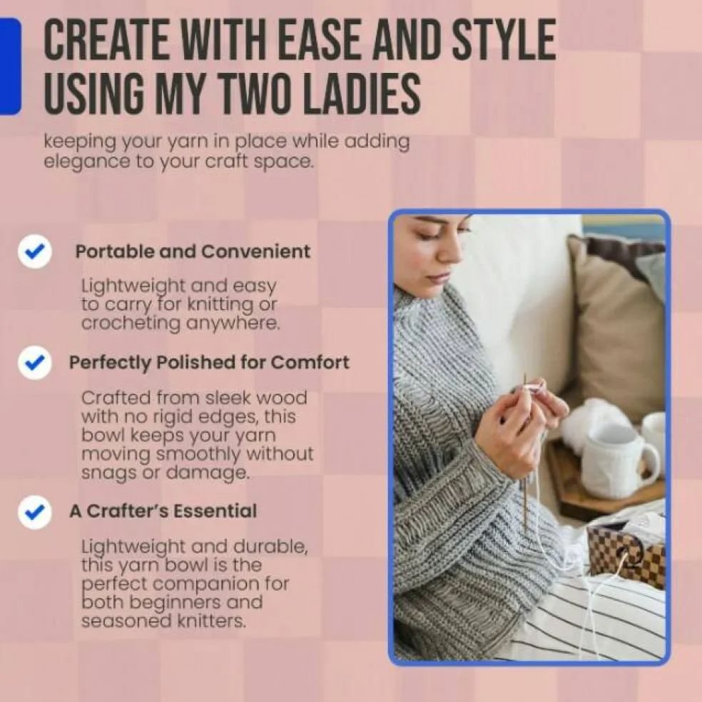 My Two Ladies | Artisan Yarn Bowl | Square