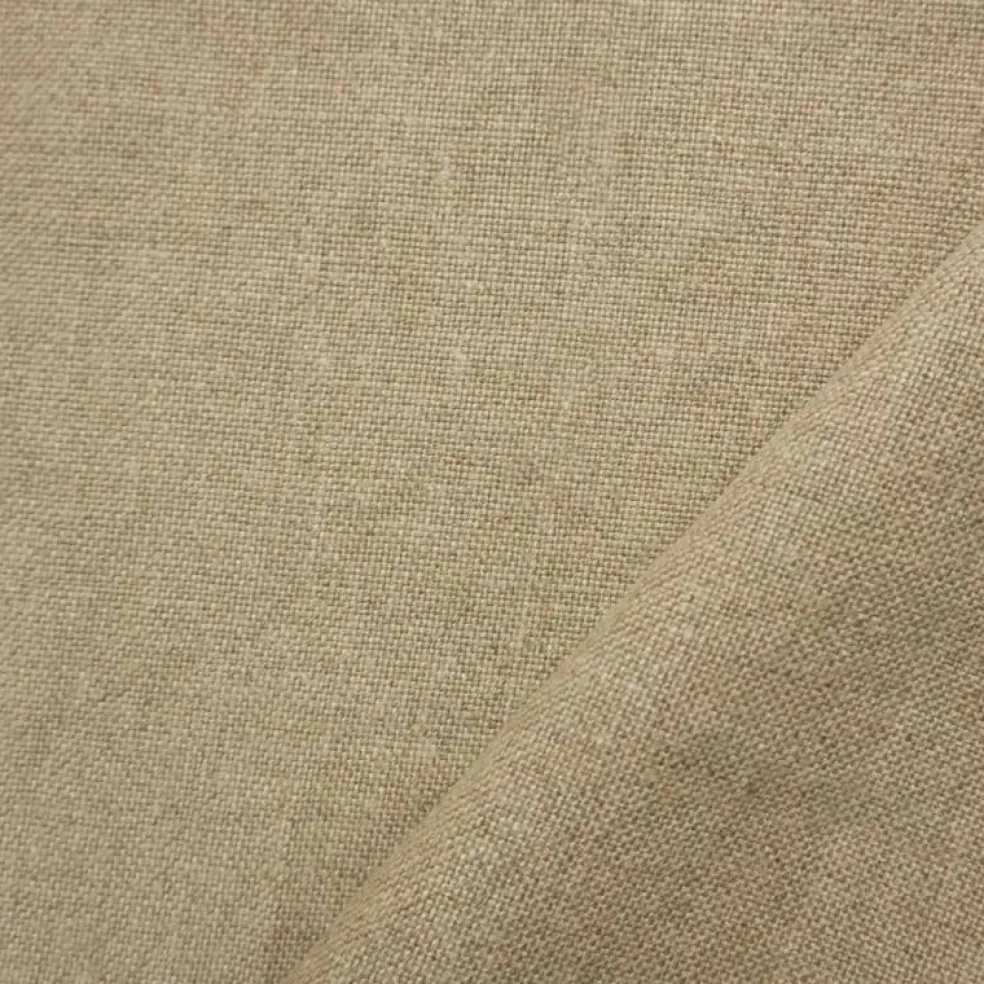 Natural Brown Washed Linen Solid Home Decorating Fabric By the Yard