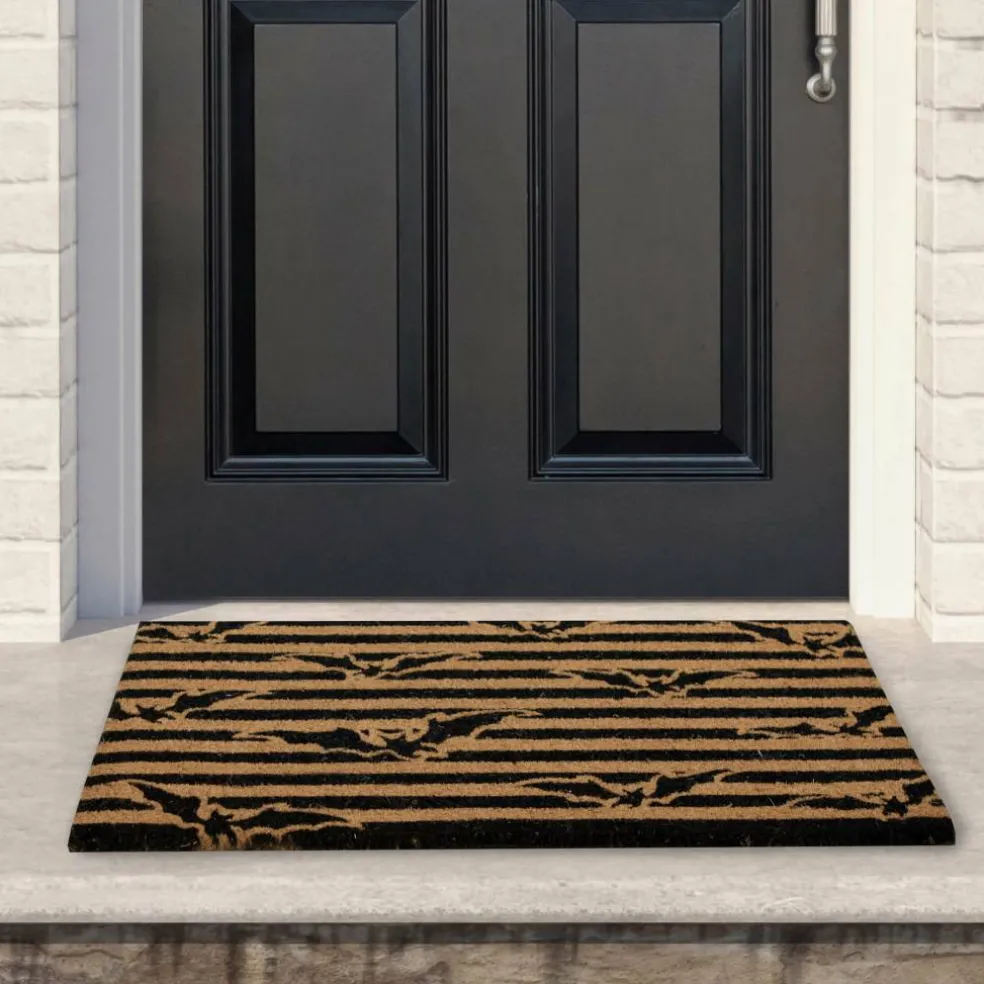 Natural Coir Flying Bats Halloween Doormat