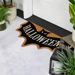 Natural Coir Halloween Bat Shaped Doormat