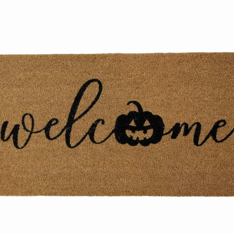Natural Coir Pumpkin Welcome Halloween Doormat