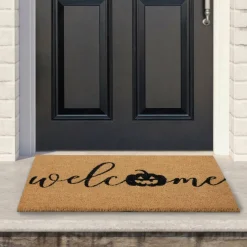 Natural Coir Pumpkin Welcome Halloween Doormat