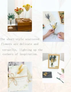 Natural Dried Flower Bouquet Set, Assorted Bulk Dried Botanicals for DIY Crafts, Home Decor, & Wedding Centerpieces (Brown Tones)
