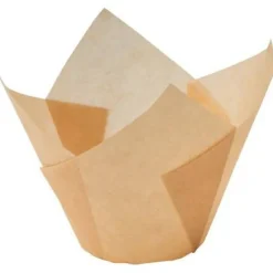 Natural Light Brown Tulip Baking Cups Cupcake Muffin Liners