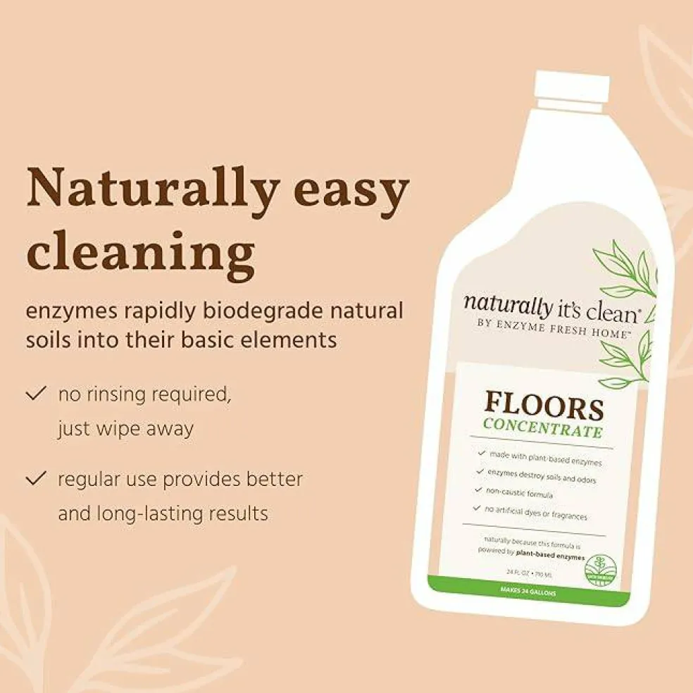 Naturally It's Clean Floor Cleaner (Makes 24-gallons) For All Floor Types (Plant Based Enzymes) | RAHEEV®