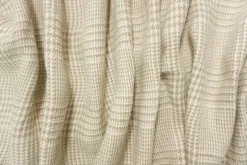 Natural White-Taupe Washed Linen Glen Plaid Home Decorating Fabric By the Yard