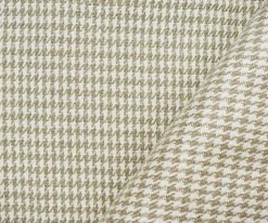 Natural White-Taupe Washed Linen Houndstooth Home Decor Fabric By the Yard
