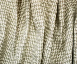 Natural White-Taupe Washed Linen Houndstooth Home Decor Fabric By the Yard
