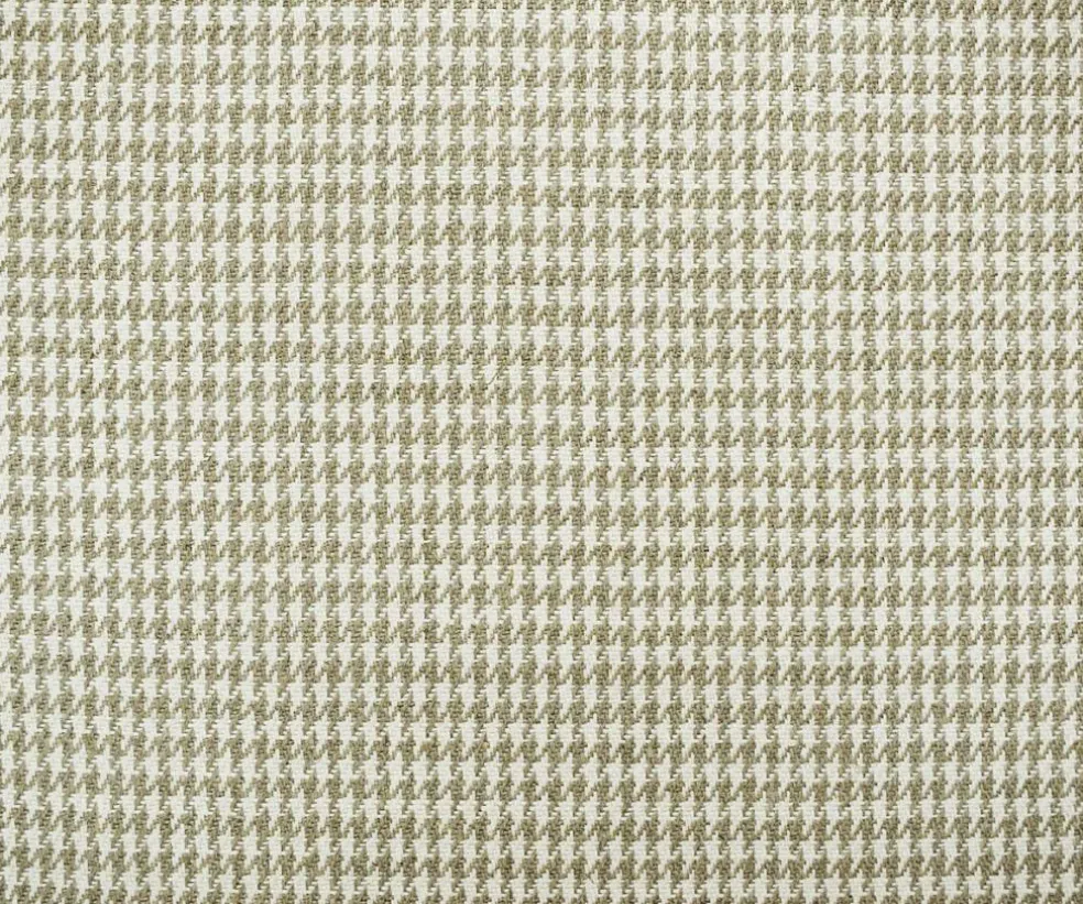 Natural White-Taupe Washed Linen Houndstooth Home Decor Fabric By the Yard