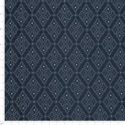 Navy Fade Resistant Diamond Woven Pattern Upholstery Fabric by The Yard - SKU: Waverly Navy