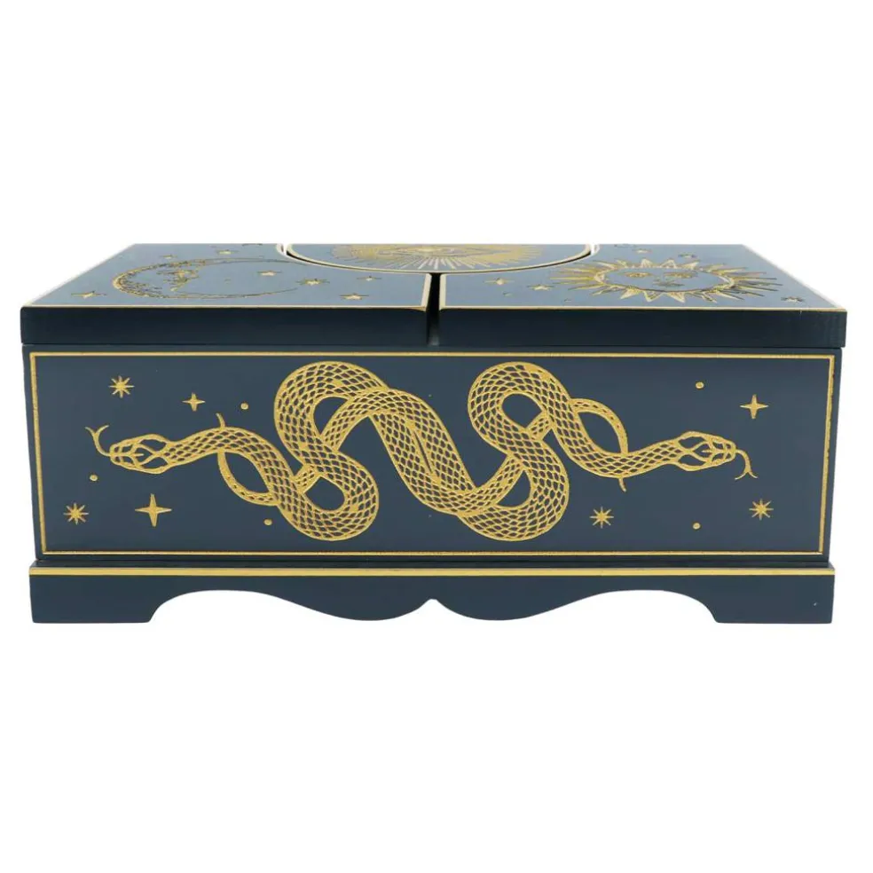 10" Navy & Gold Footed Snake Box Tabletop Décor by Ashland®