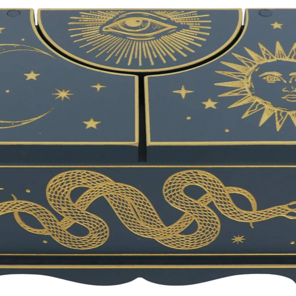 10" Navy & Gold Footed Snake Box Tabletop Décor by Ashland®