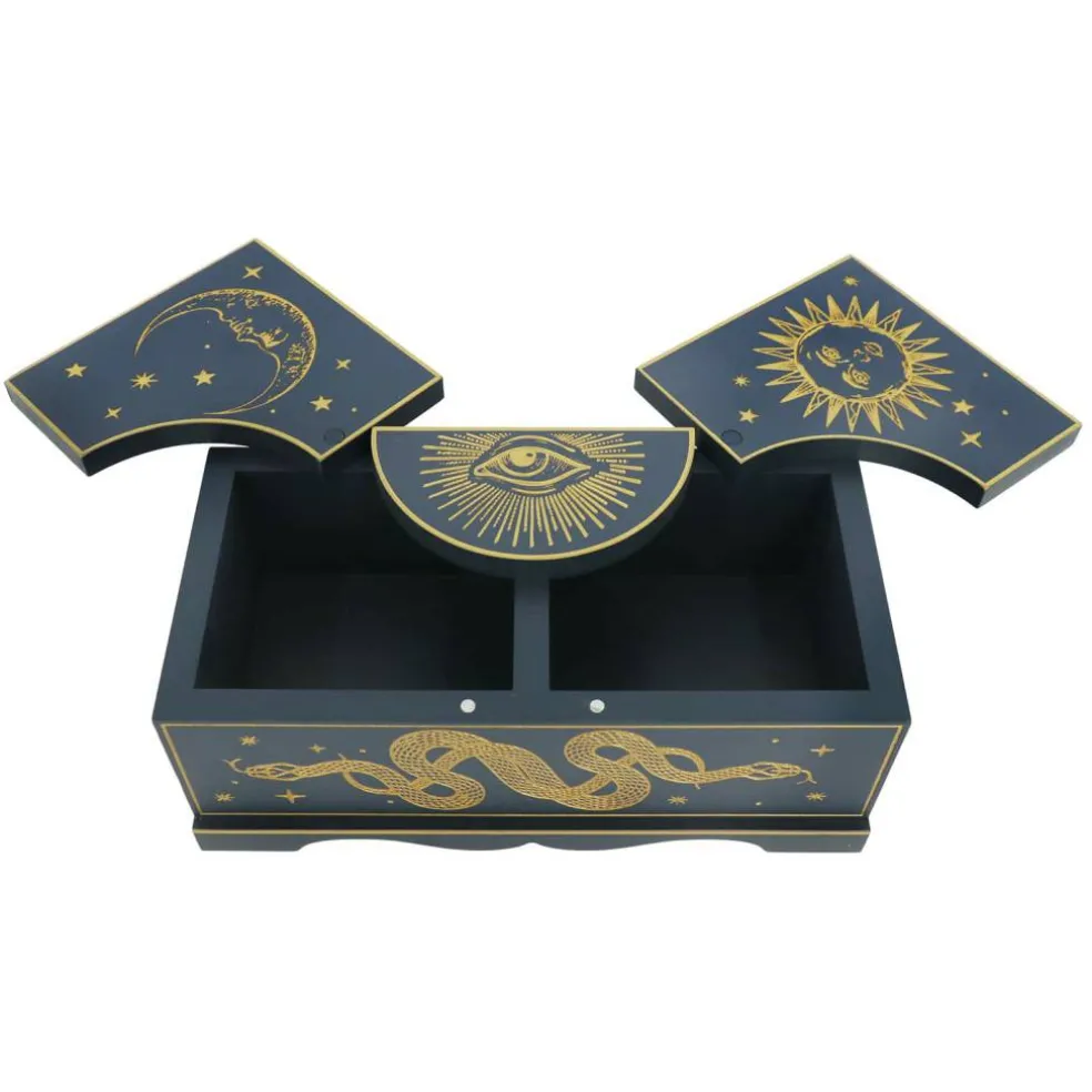 10" Navy & Gold Footed Snake Box Tabletop Décor by Ashland®