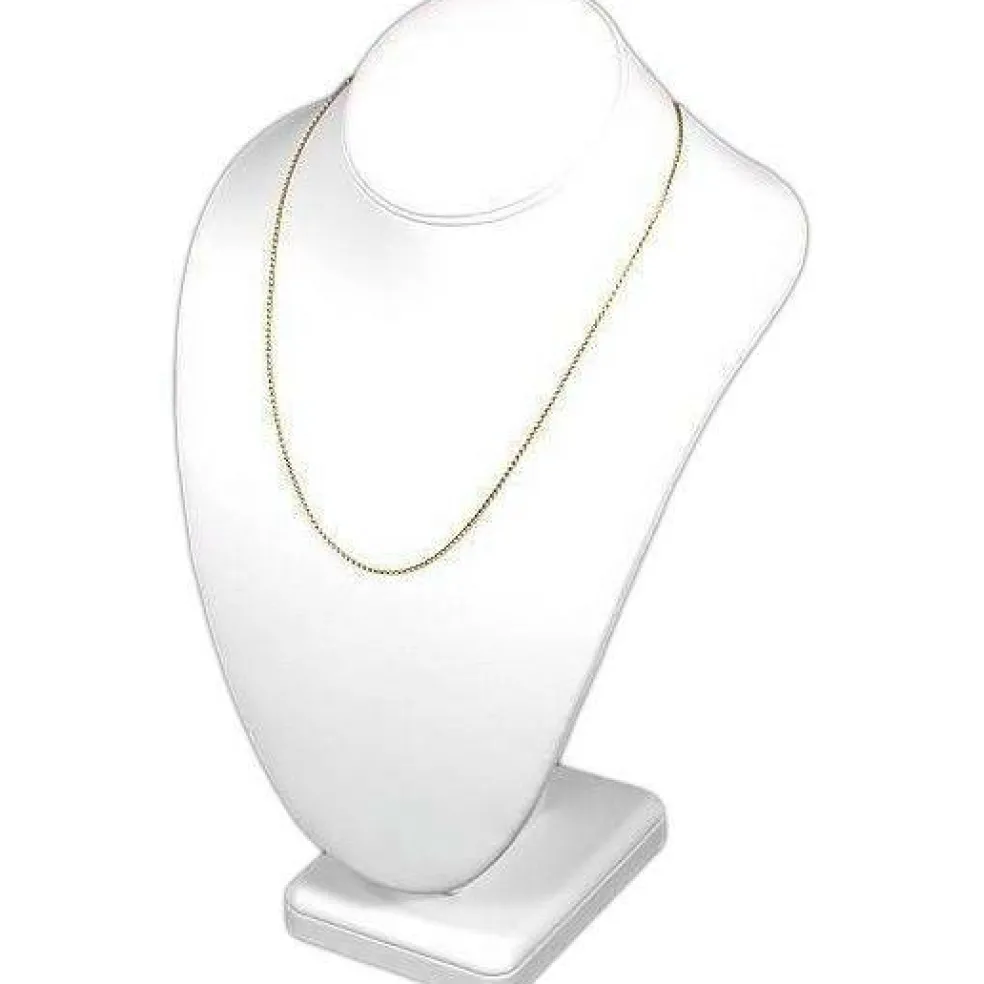 Necklace Bust Showcase Display White Leather Jewelry