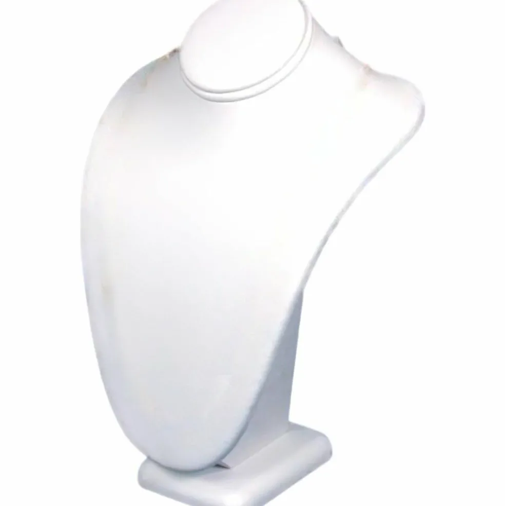 Necklace Bust White Leather Jewelry Showcase Display