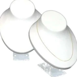 2 Necklace Display Adjusts 3X White Bust Unit