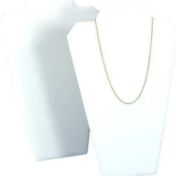 2 Necklace Easel Pad White Leather Jewelry Case Display