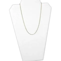 2 Necklace Easel Pad White Leather Jewelry Case Display