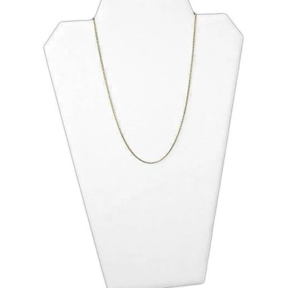 2 Necklace Easel Pad White Leather Jewelry Case Display