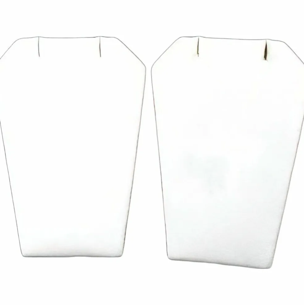 2 Necklace Pendant Chain Displays White Leather Stand