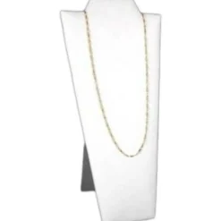 5 Necklace Pendant Displays Busts White Leather Easel