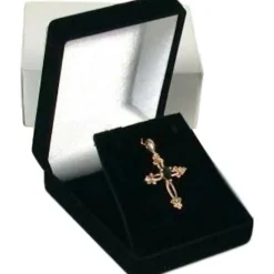2 Necklace Pendant Gift Boxes Jewelry Displays Black