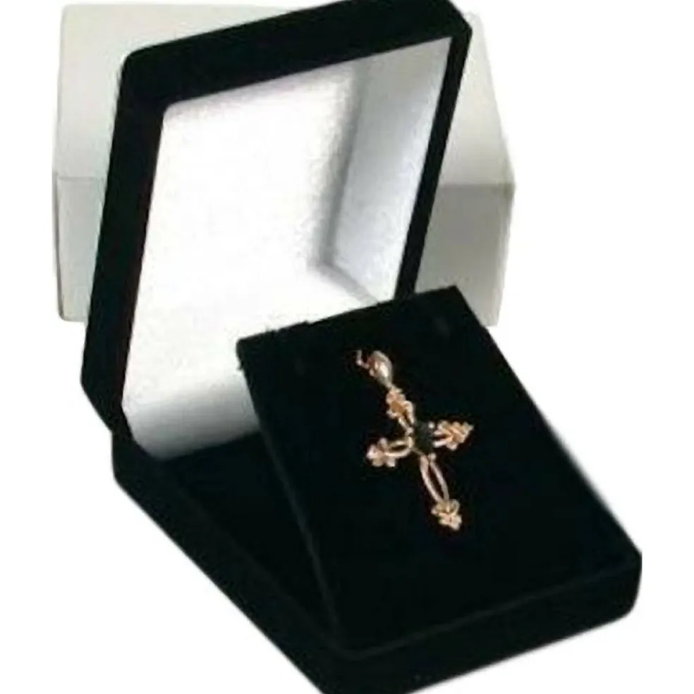 6 Necklace Pendant Gift Boxes Jewelry Displays Black