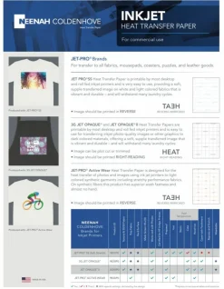Neenah 3G Opaque Transfer Paper for Dark Colors 11”x17" (100 Sheets) Made In USA