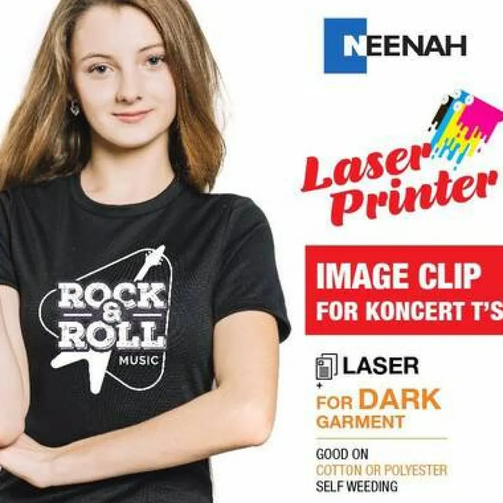 Neenah ImageClip Koncert Ts - Transfer paper for Laser Printer / Dark Colored Garments Sheets 8.5"x11" Made in USA