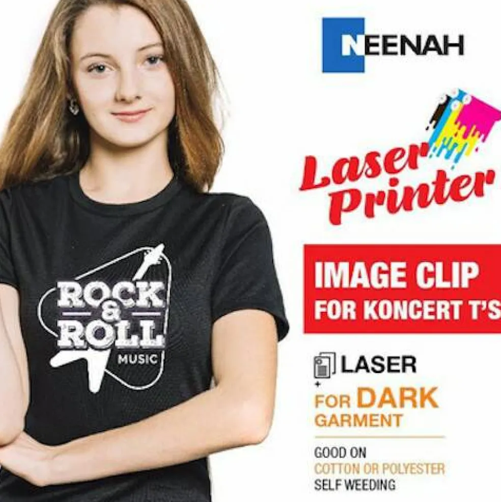 Neenah ImageClip Koncert Ts - Transfer paper for Laser Printer / Dark Colored Garments Sheets 8.5"x11" Made in USA