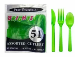 Neon Green Cutlery – 51 Pieces/Pack