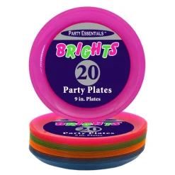 Neon Party Plates – 9″ Assorted – 20 Plates/Pack