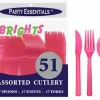 Neon Pink Cutlery – 51 Pieces/Pack