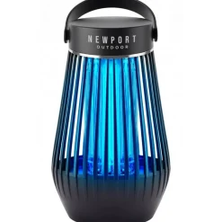Newport Outdoor Bug Zapper for Indoor Outdoor, 1/2 Acre Coverage, IPX4 Water Resistant, 18W UV, 4200V Grid - Black